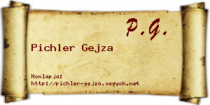 Pichler Gejza névjegykártya